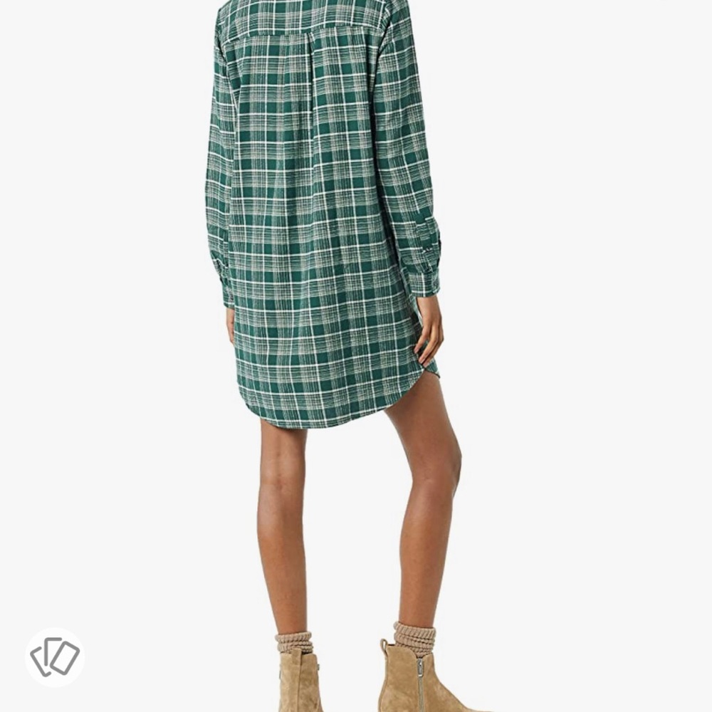 Good threads women’s brushed flannel long-sleeve relaxed popover shirt dress